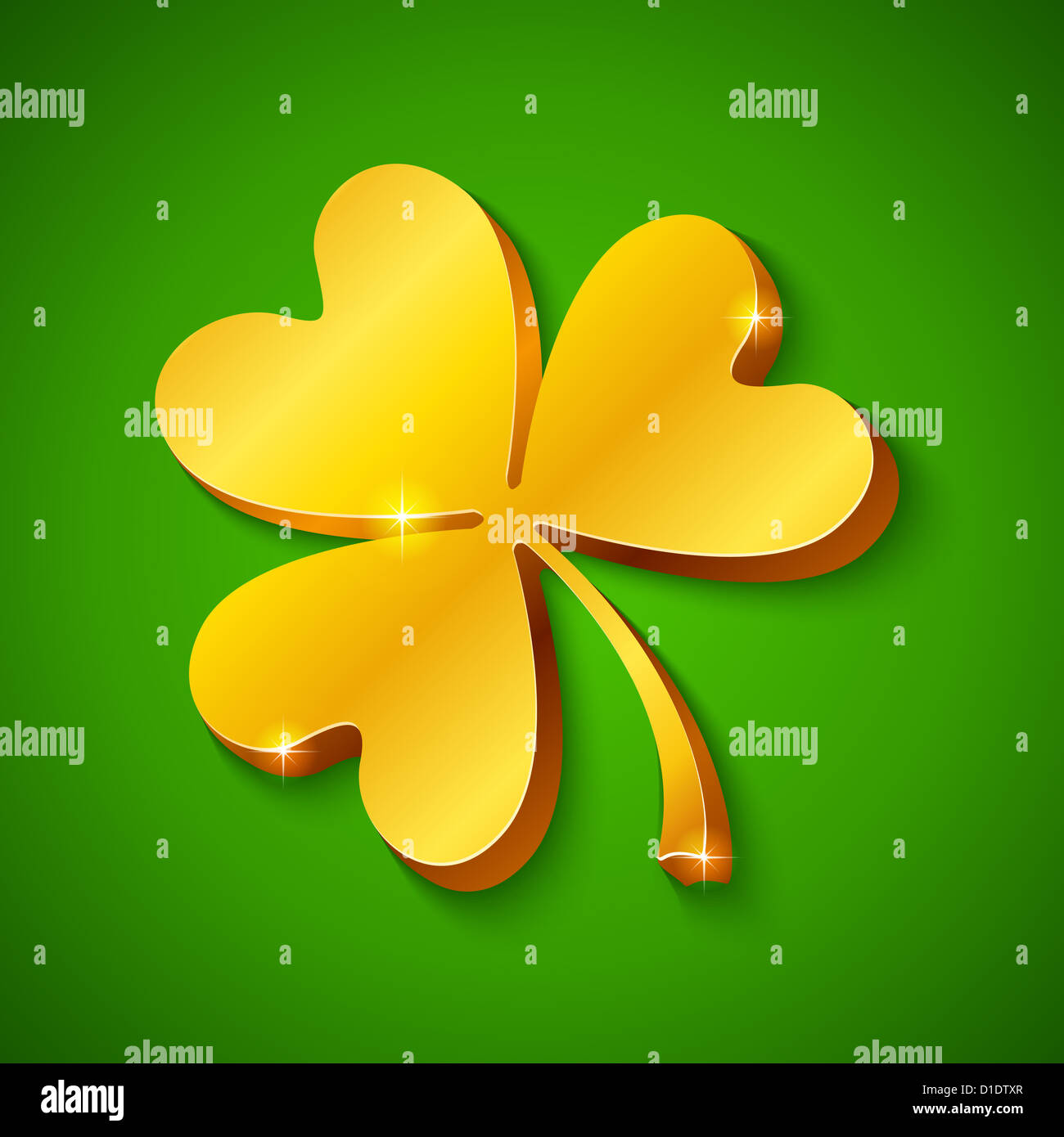 Golden clover on green background for St. Patrick's day Stock Photo - Alamy