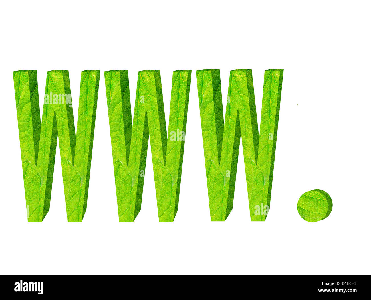 Three green solid W letters Stock Photo - Alamy