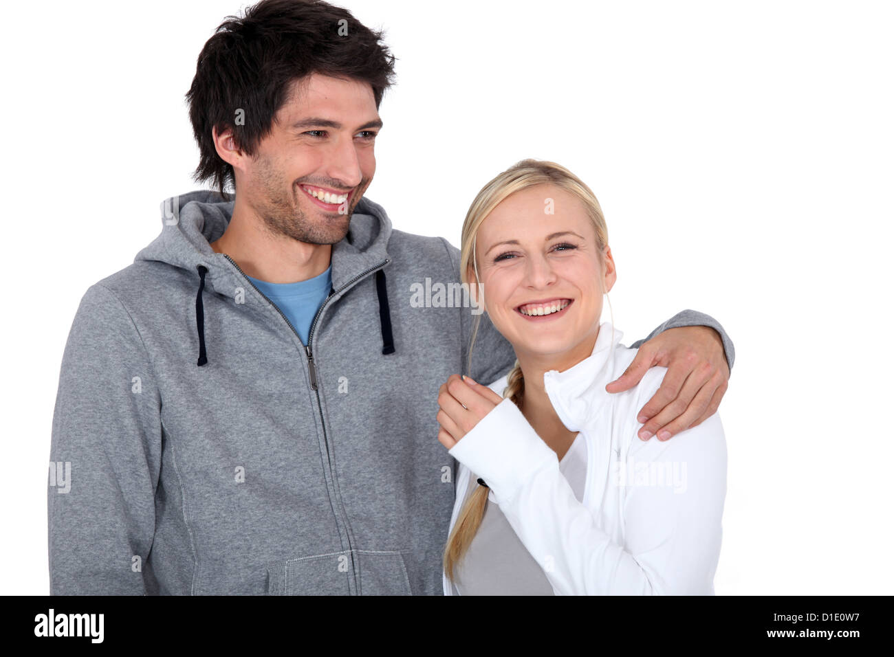a man and a woman laughing Stock Photo - Alamy