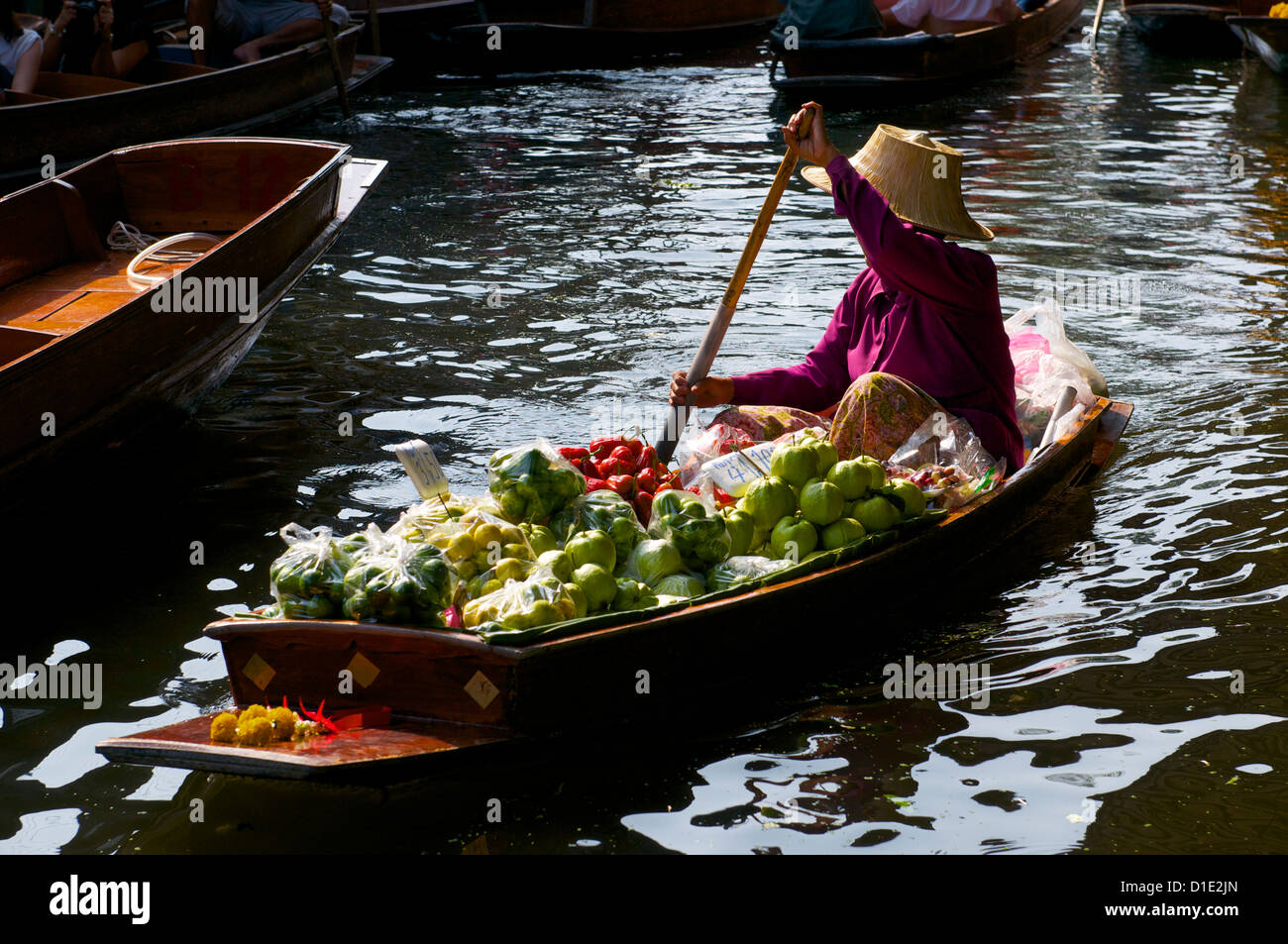 Damneon Sadak floating market Thailand Stock Photo