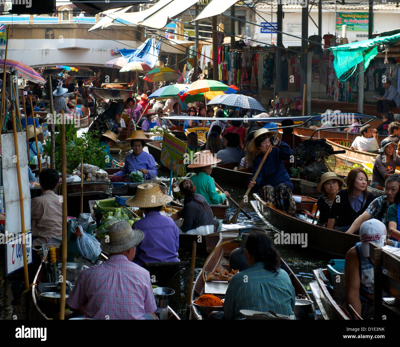 Damneon Sadak floating market Thailand Stock Photo