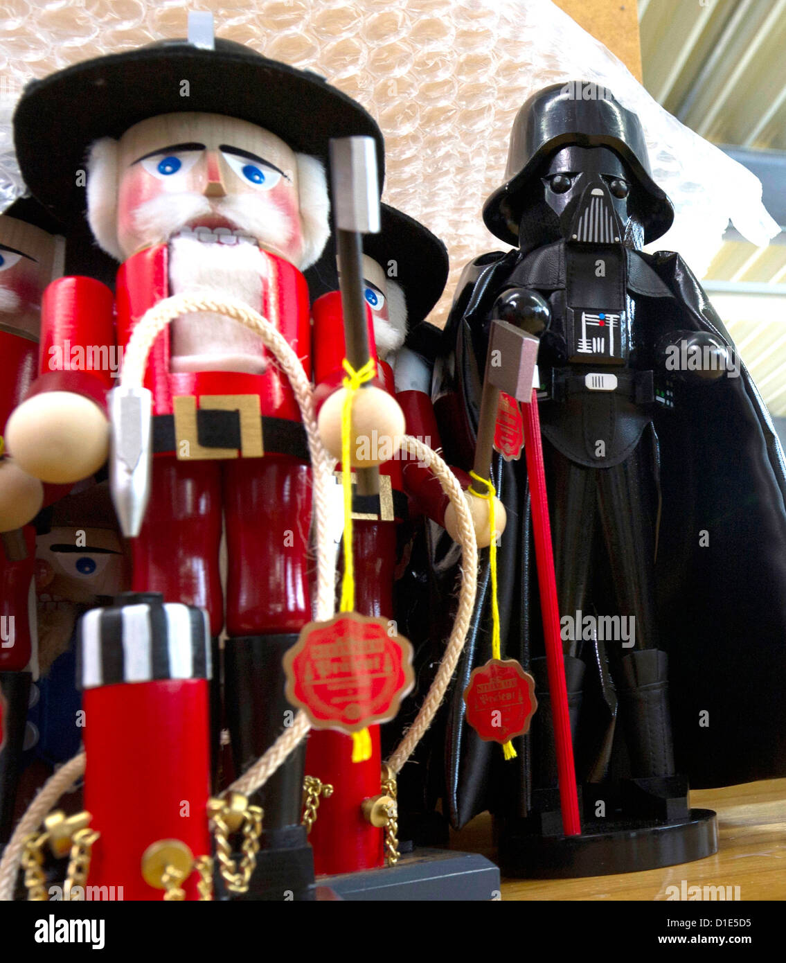 Nutcracker made as Darth Vader stands in a depot of the Steinbach ...