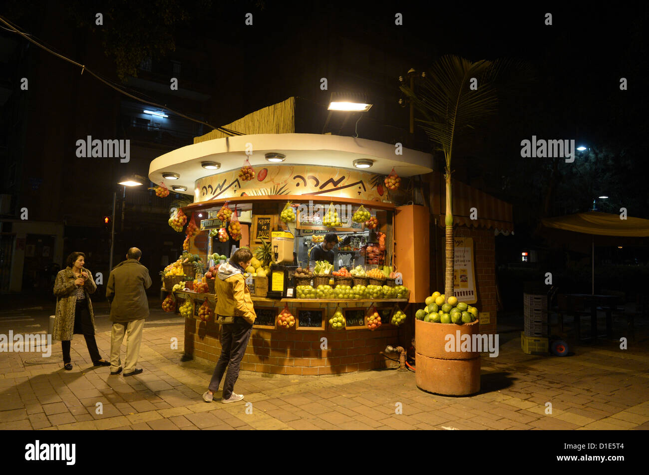 A fruit stand is pictured at the beach in Tel Aviv, Israel, 8 December