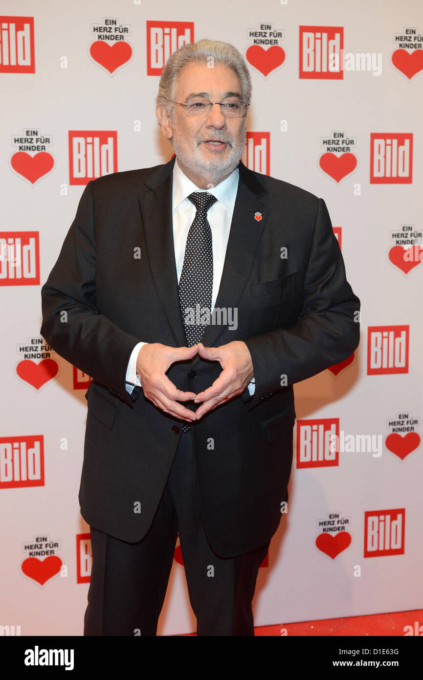 Placido Domingo poses at the charity event "Ein Herz fuer Kinder" ("A Heart for children") in Berlin on 15 December 2012. Stock Photo