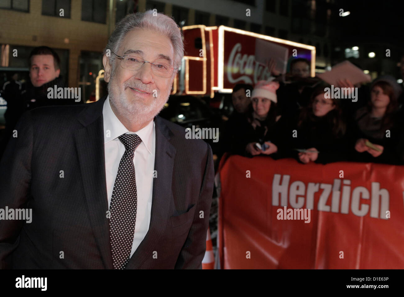 Placido Domingo poses at the charity event "Ein Herz fuer Kinder" ("A Heart for children") in Berlin on 15 December 2012. Stock Photo