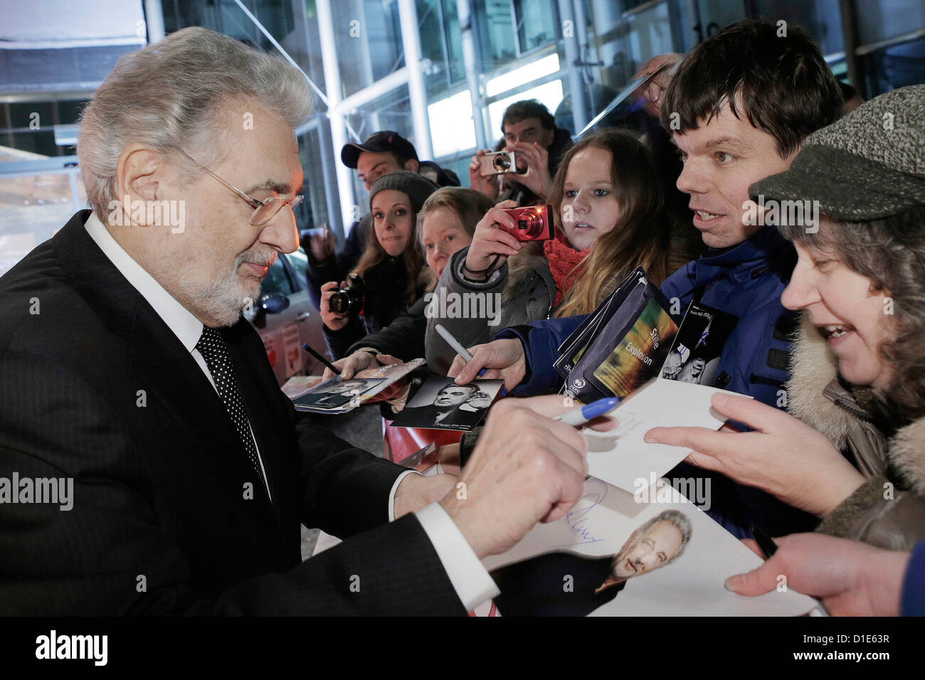 Placido Domingo poses at the charity event "Ein Herz fuer Kinder" ("A Heart for children") in Berlin on 15 December 2012. Stock Photo