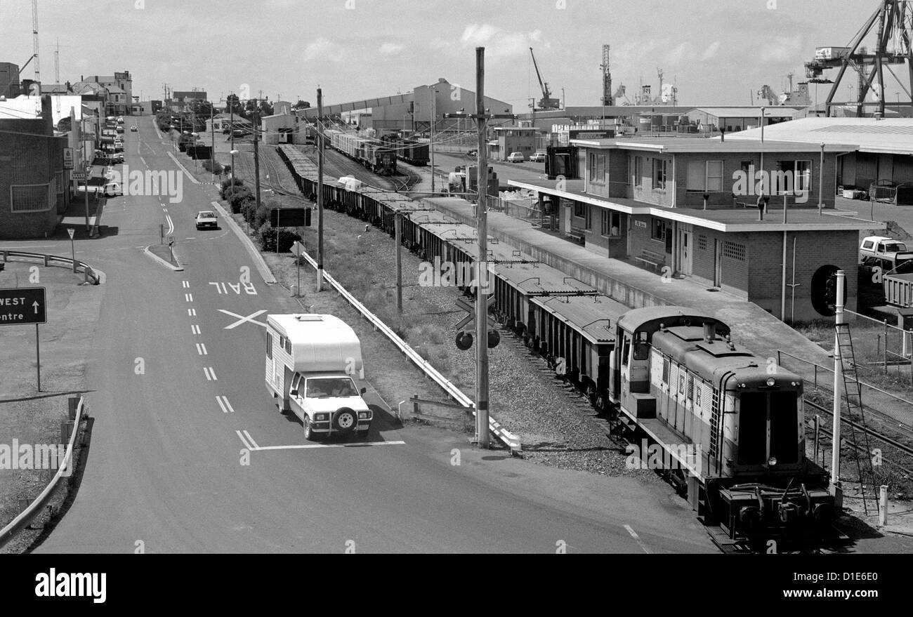 Emu Bay Railway train at Burnie, Tasmania, Australia. 1988 Stock Photo