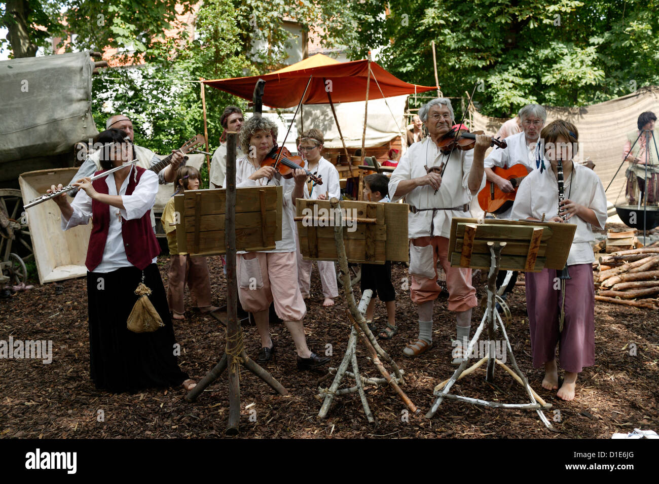 Altdorf, Germany, music group at the Wallenstein Festival Stock Photo