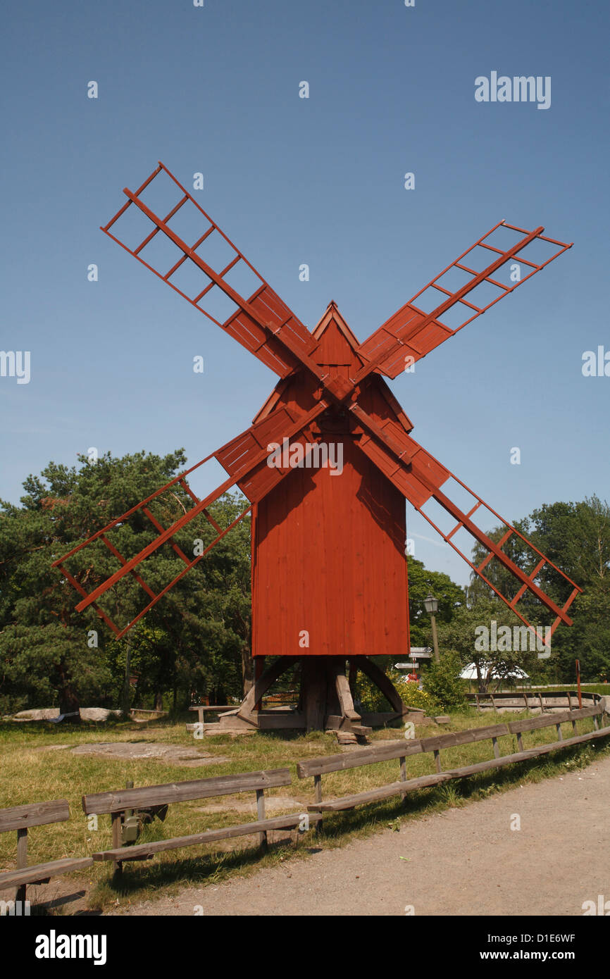 Oland Windmill, Skansen, Stockholm, Sweden, Scandinavia, Europe Stock