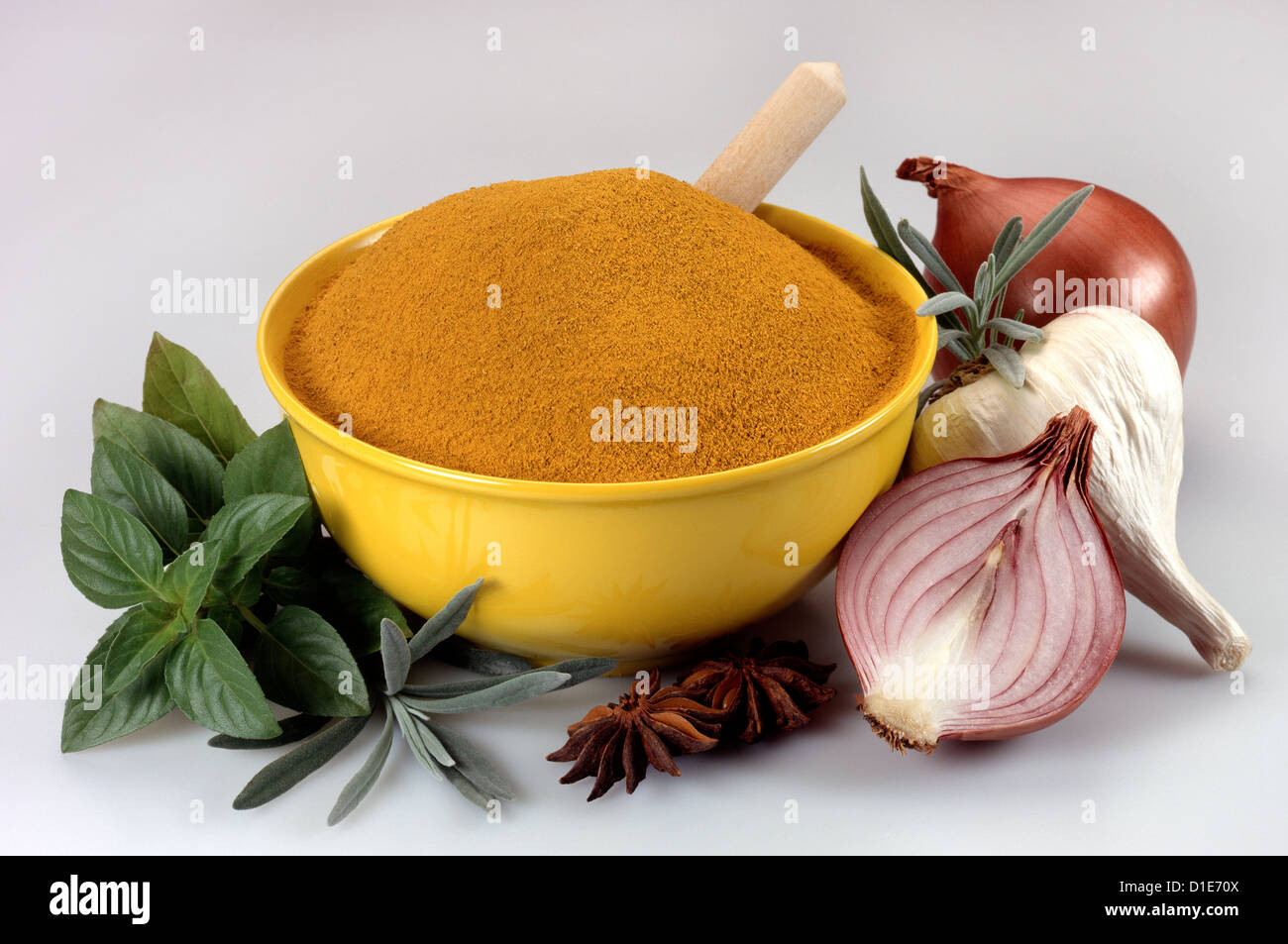 Curry powder and other ingredients Stock Photo Alamy