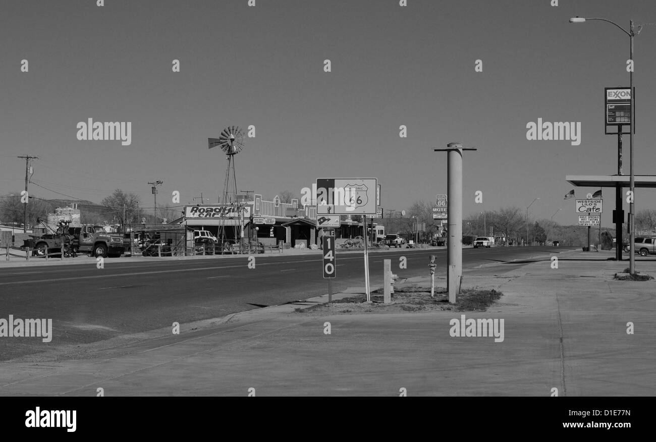 A gas station and local shop in Seligman, Arizona, on the famous route 66, from Chicago to Los