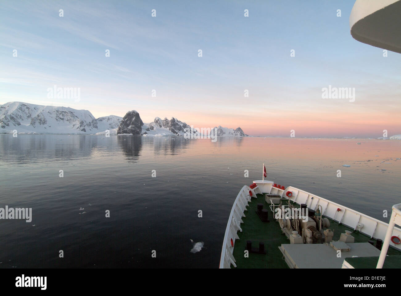 Lemaire Channel at dawn, Antarctica, Polar Regions Stock Photo