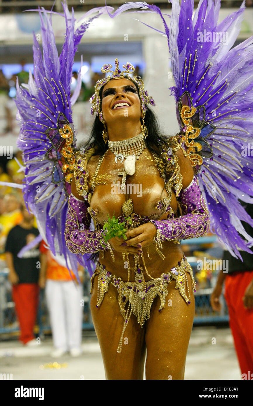 Carnival parade at the Sambodrome, Rio de Janeiro, Brazil, South America Stock Photo