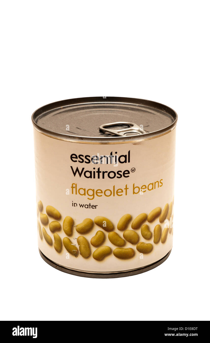 A tin of Essential Waitrose Flageolet Beans. Stock Photo