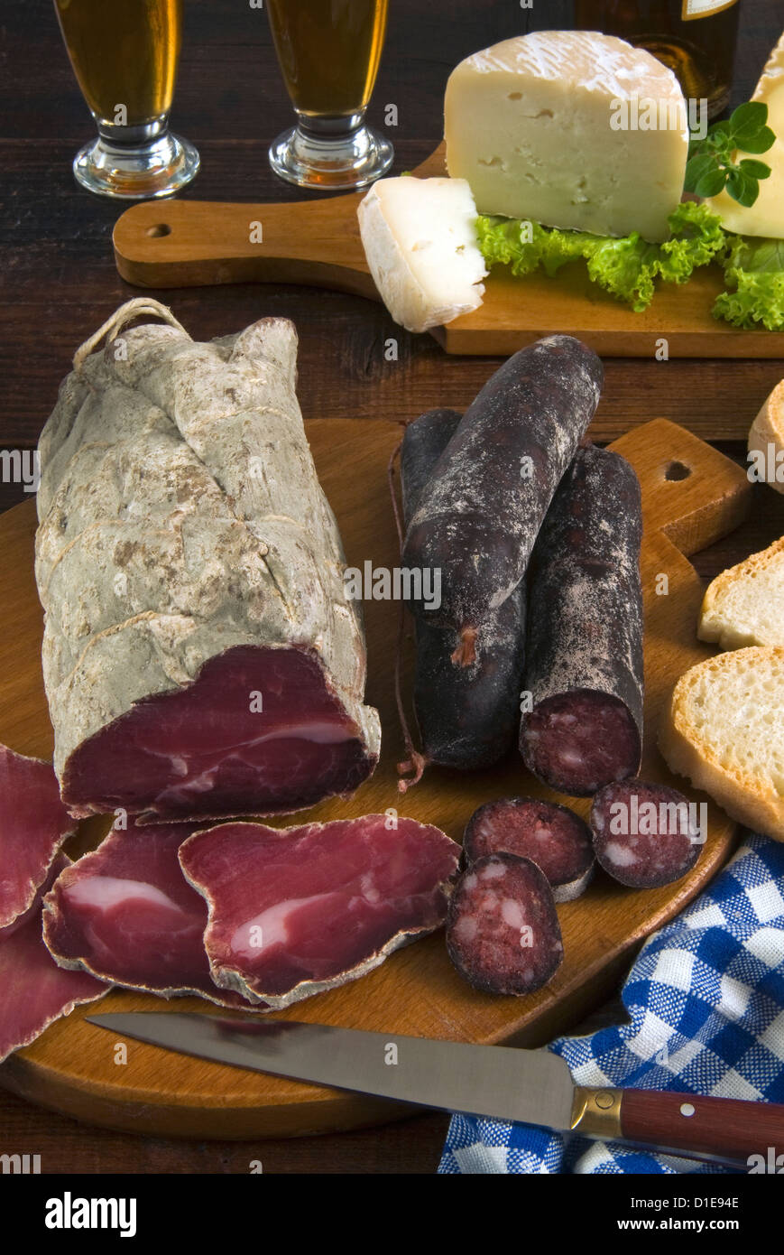 Motsetta (Motzetta) (Mocetta), chamois or beef meat salted, seasoned