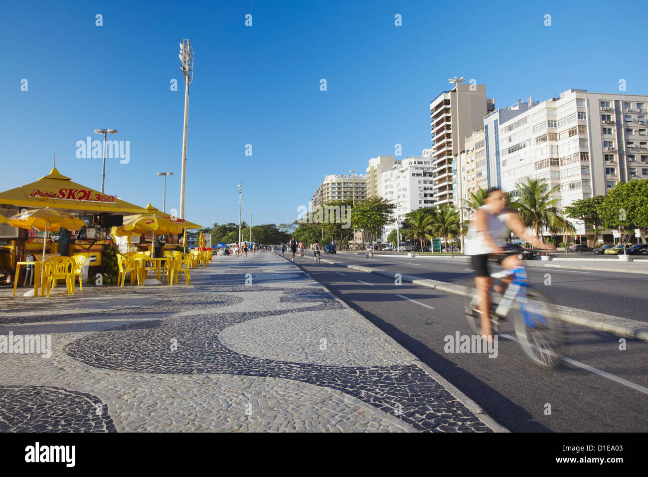 Avenida Atlantica, Copacabana, Rio de Janeiro, Brazil, South America Stock Photo