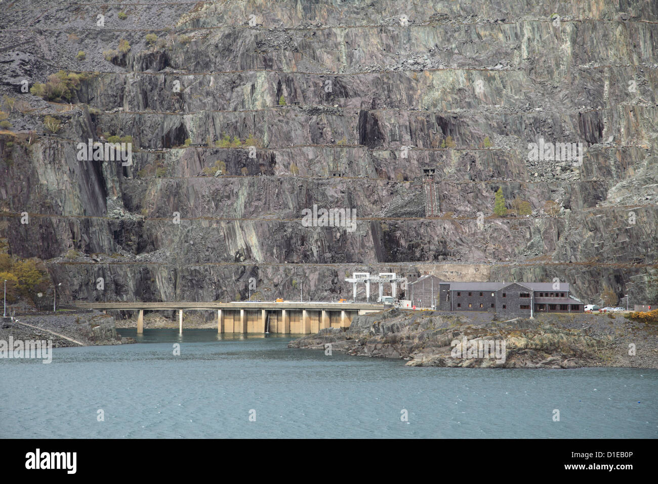 Dinorwig Slate Quarry, Llyn Peris Reservoir, Llanberis, Gwynedd, Snowdonia, North Wales, Wales, United Kingdom, Europe Stock Photo