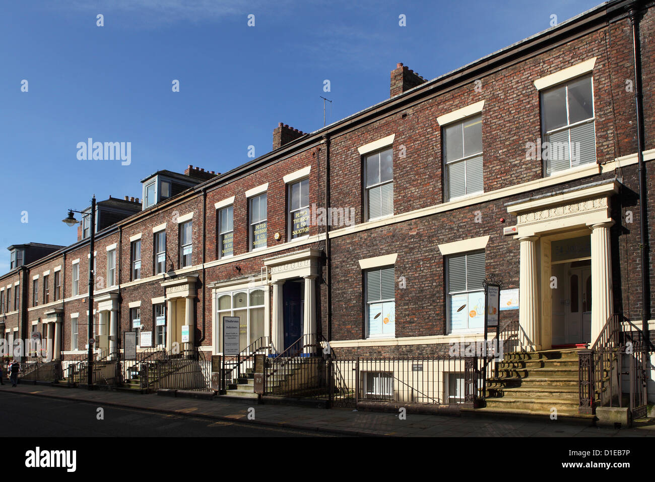 Early Victorian terraced town houses, built in the mid-19th century, Sunderland, Tyne and Wear, England, United Kingdom, Europe Stock Photo