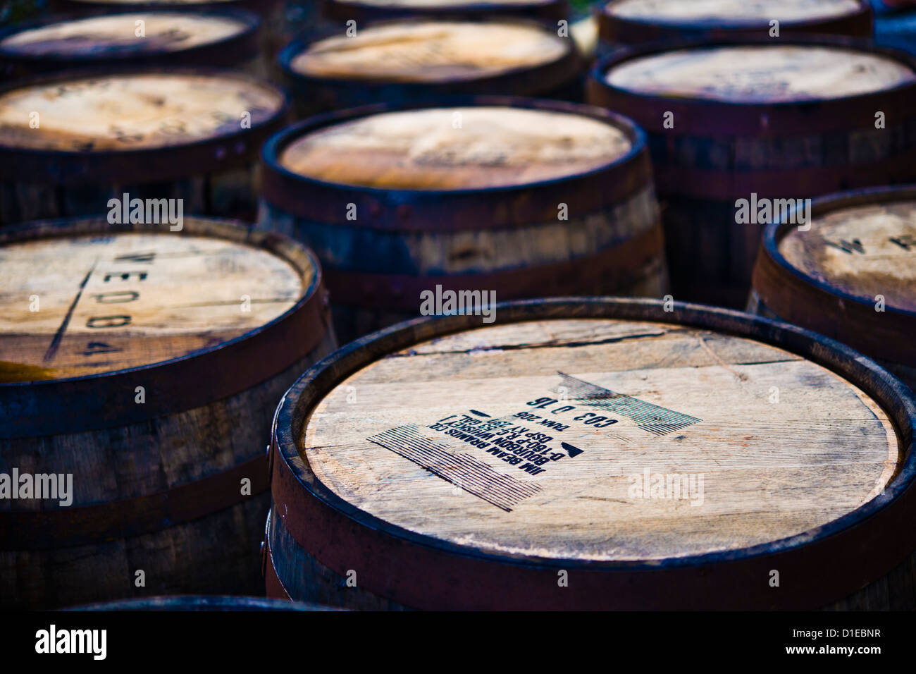 Jura whisky distillery barrel storage, Jura Island, Inner Hebrides, Scotland, United Kingdom, Europe Stock Photo