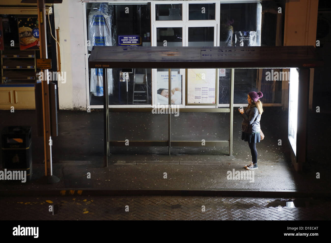 Waiting london bus stop night hires stock photography and images Alamy