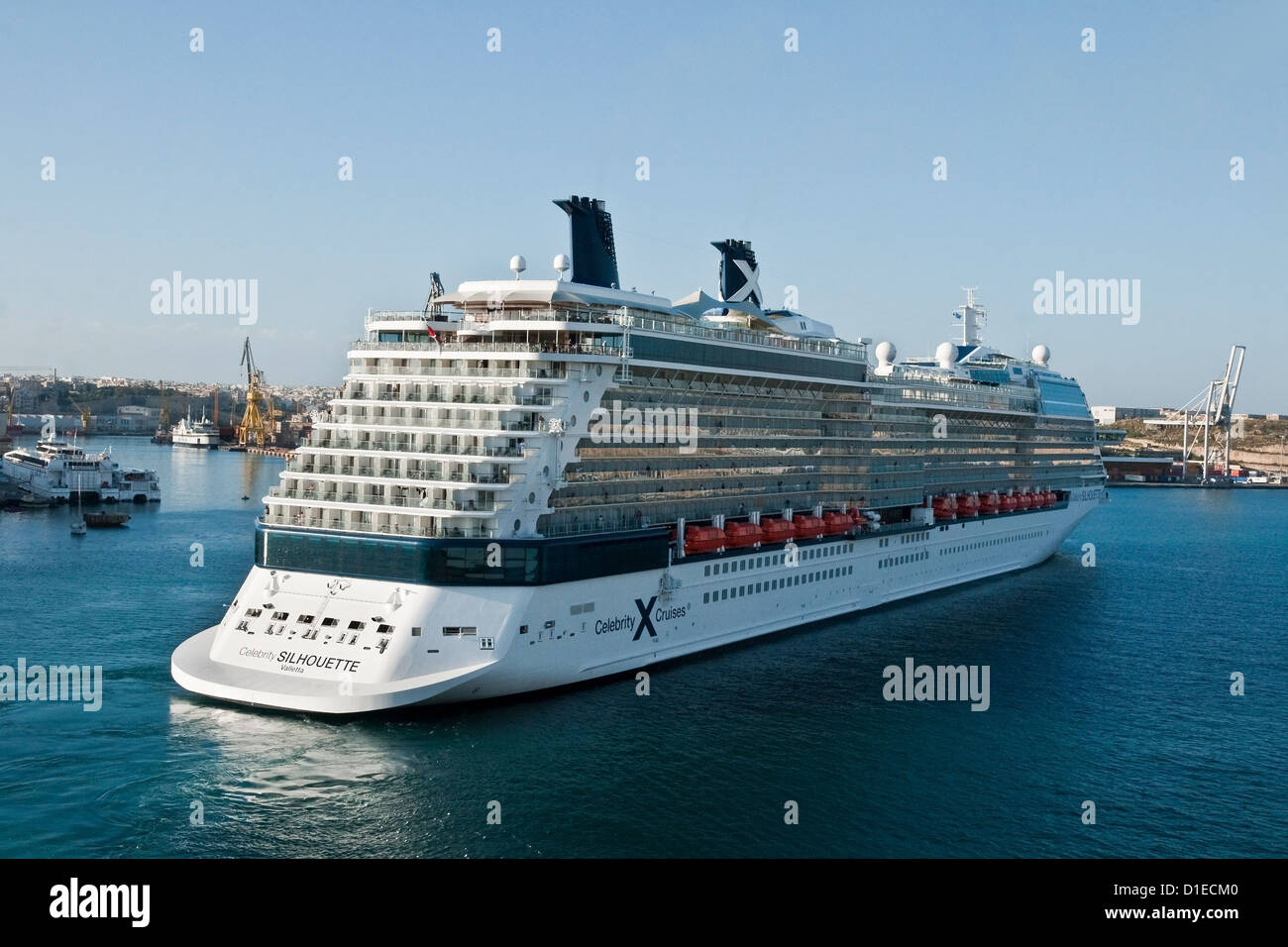 The cruise ship Celebrity Silhouette entering her home port of Grand