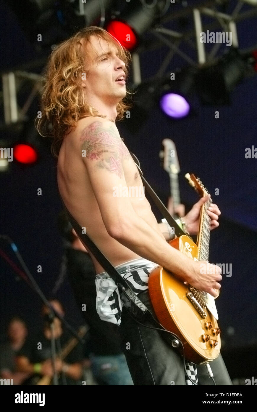 Guilfest 2003 The Darkness Justin Hawkins Stock Photo