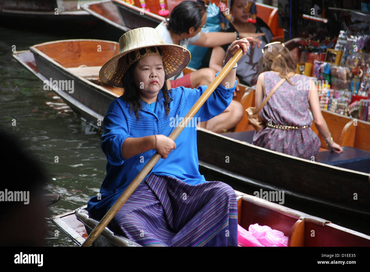 Floating market in Thailand Stock Photo