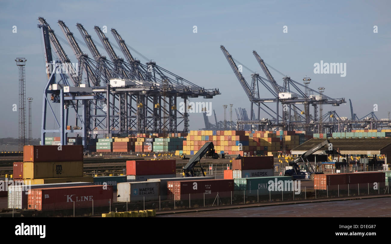 Stacked shipping containers felixstowe hi-res stock photography and ...