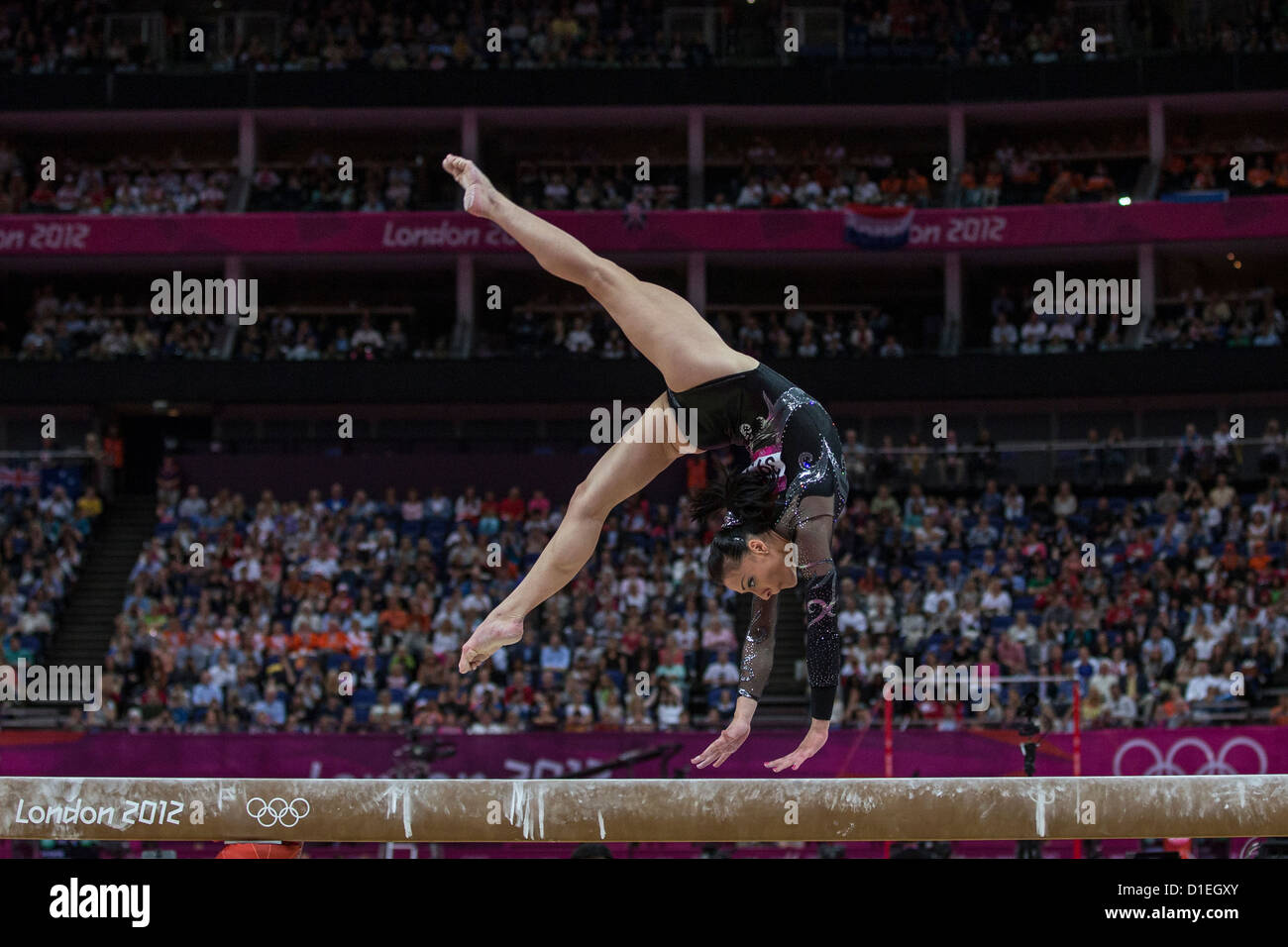 Catalina Ponor (ROM) competing during the Women's Balance Beam Final at the 2012 Olympic Summer Games, London, England. Stock Photo