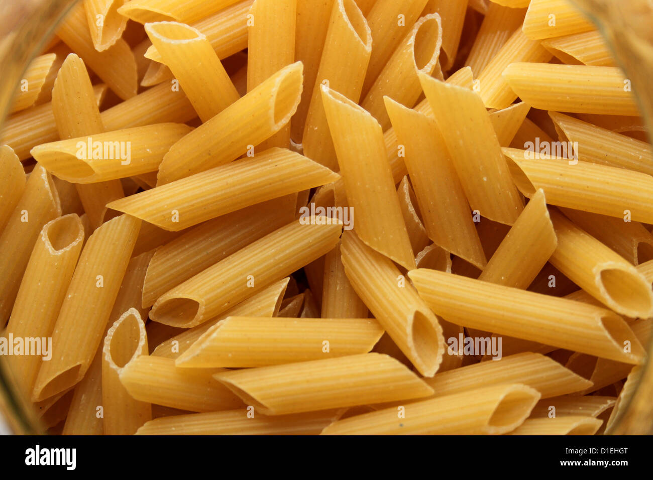 close up of pasta tubes Stock Photo