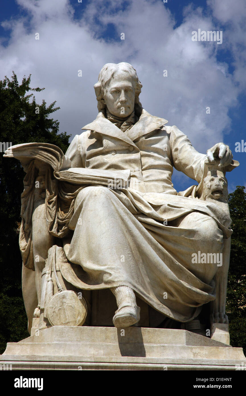 Wilhelm von Humboldt (1767-1835). German diplomat, philosopher and linguist. Monument. Humboldt University. Berlin. Germany. Stock Photo