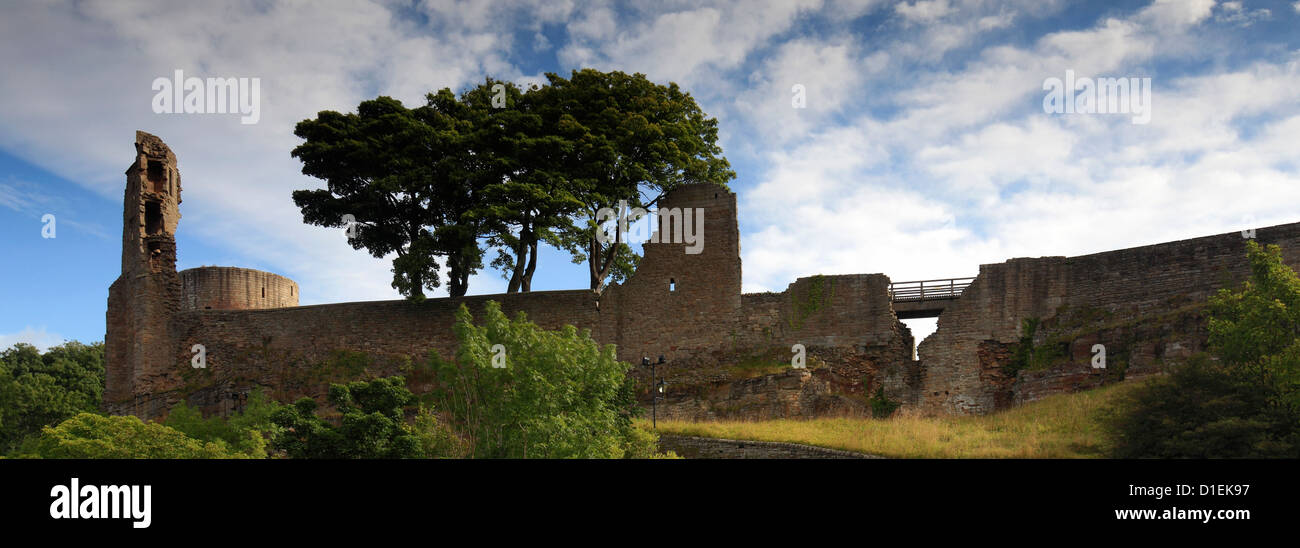 panoramic image, ruins of Barnard Castle, Barnard Castle Town, Teesdale