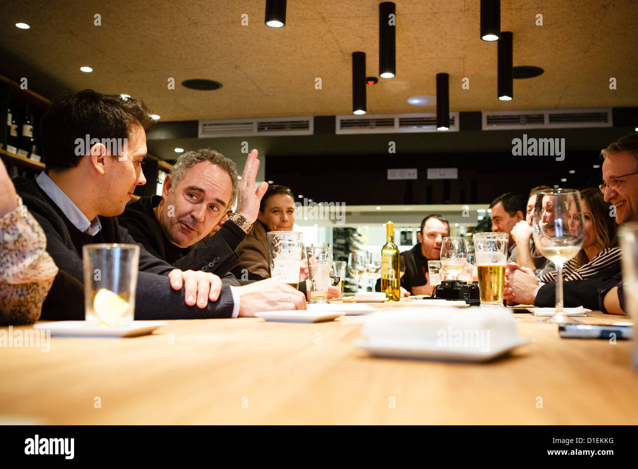 15/12/12 Chefs Ferran Adria and Francis Paniego in La Tavina, Logroño, La Rioja, Spain. City was Gastronomic Capital Spain 2012. Stock Photo