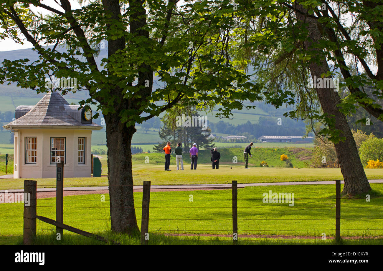 Teeing off at Gleneagles golf course, venue for 2014 Ryder cup Stock Photo