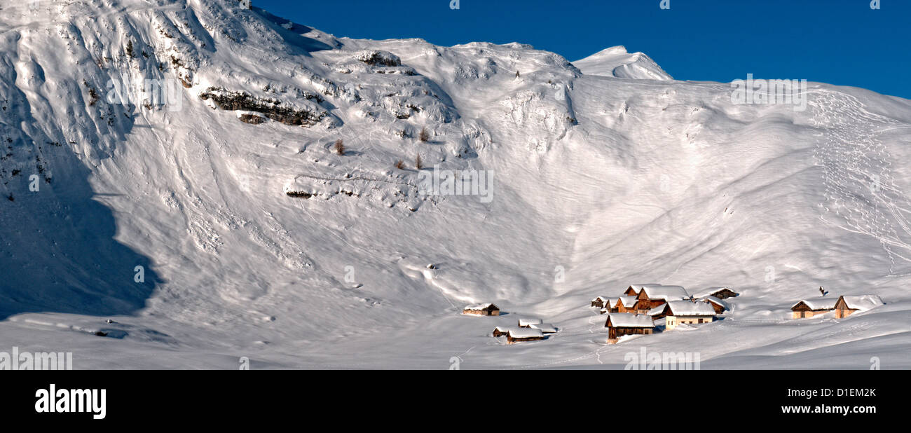 Winter landscape in the Fanes Group, Dolomites, South Tyrol, Italy Stock Photo