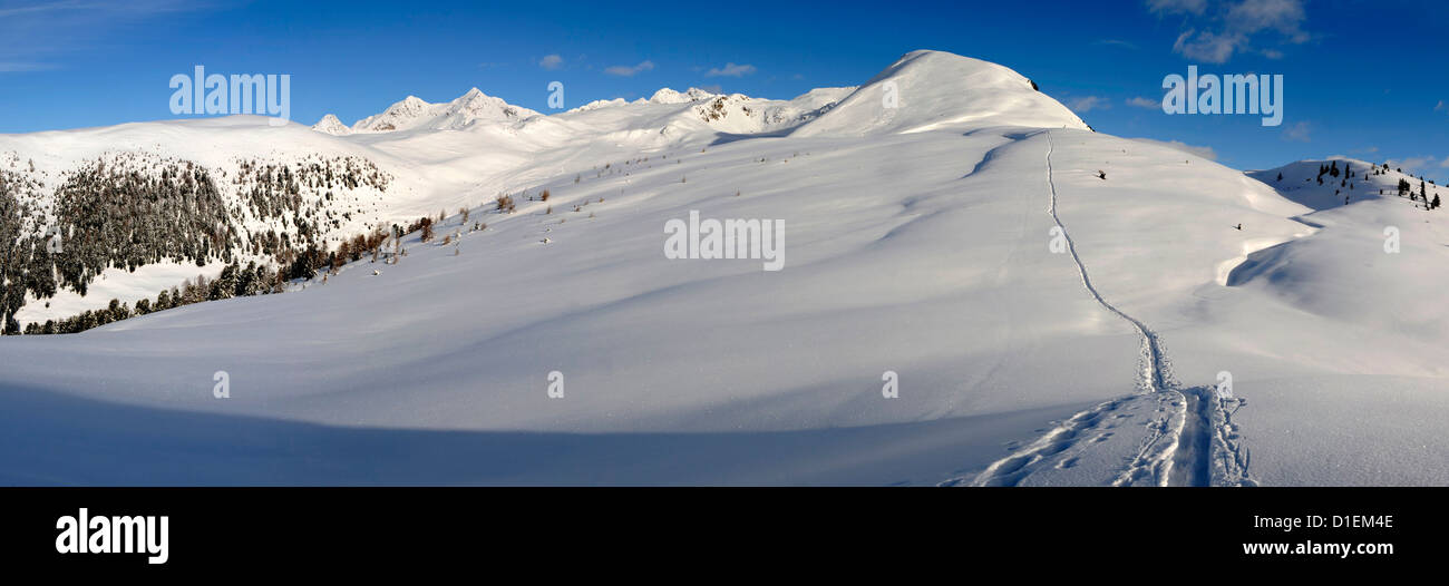 Winter landscape in the Zillertal Alps, South Tyrol, Italy Stock Photo