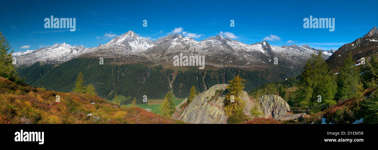 Mountainscape in the Zillertal Alps, South Tyrol, Italy Stock Photo