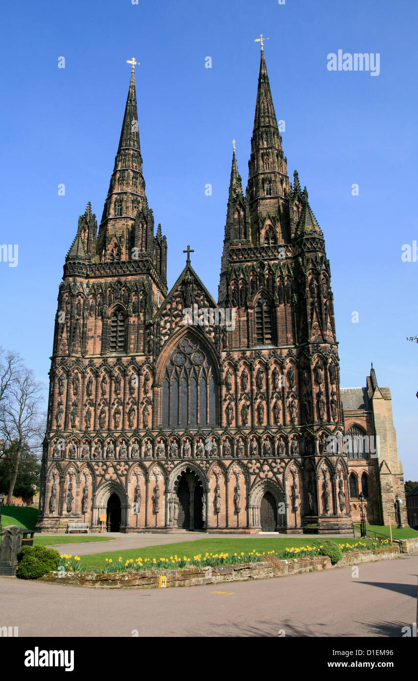 West front St Chads Cathedral Lichfield Staffordshire England UK Stock