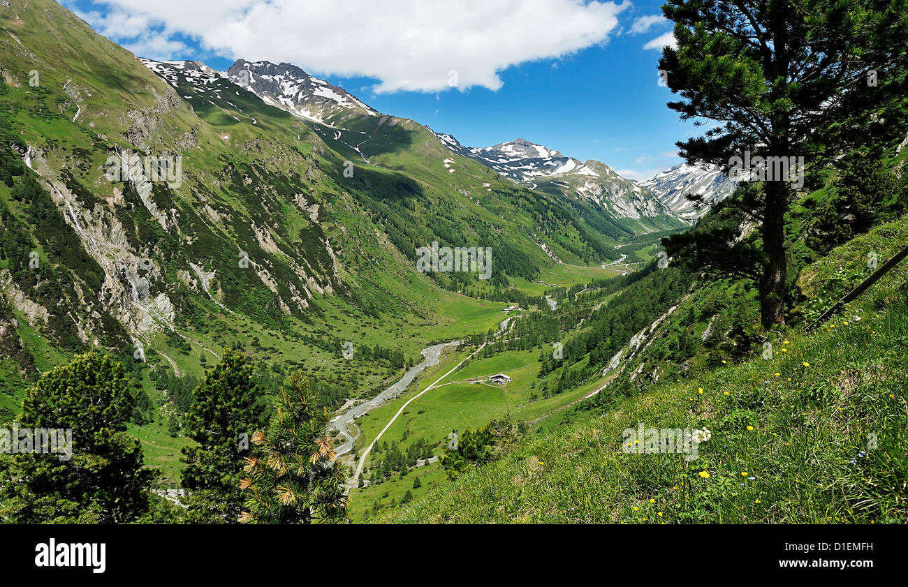 Valley in the Hohen Tauern, Tyrol, Austria Stock Photo