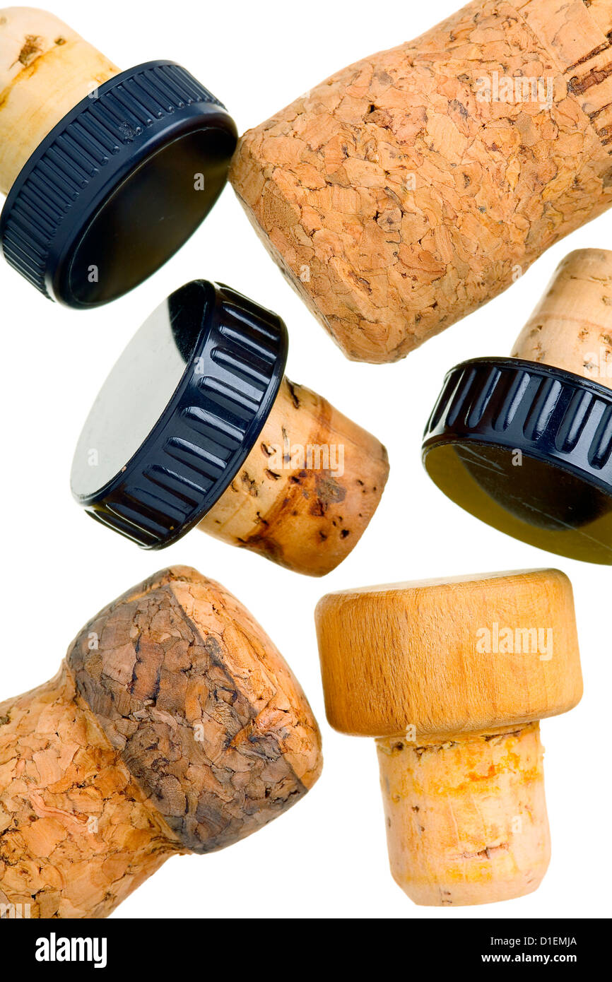 Close up of bottle corks isolated on white background Stock Photo Alamy
