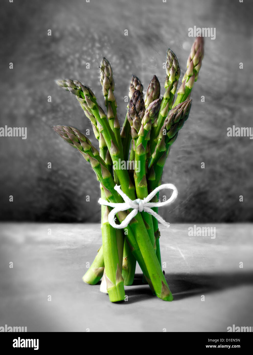 bunch of fresh asparagus spears. Stock Photo