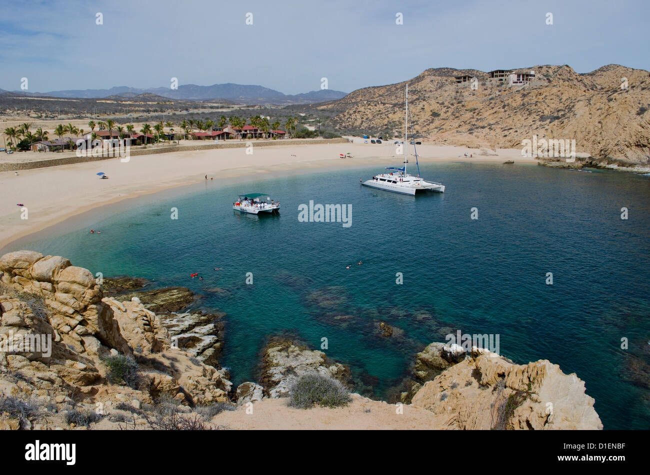 Cabo San Lucas overlooks the Pacific Ocean popular destination for tourists seeking luxury resorts, fine dining and water sports Stock Photo