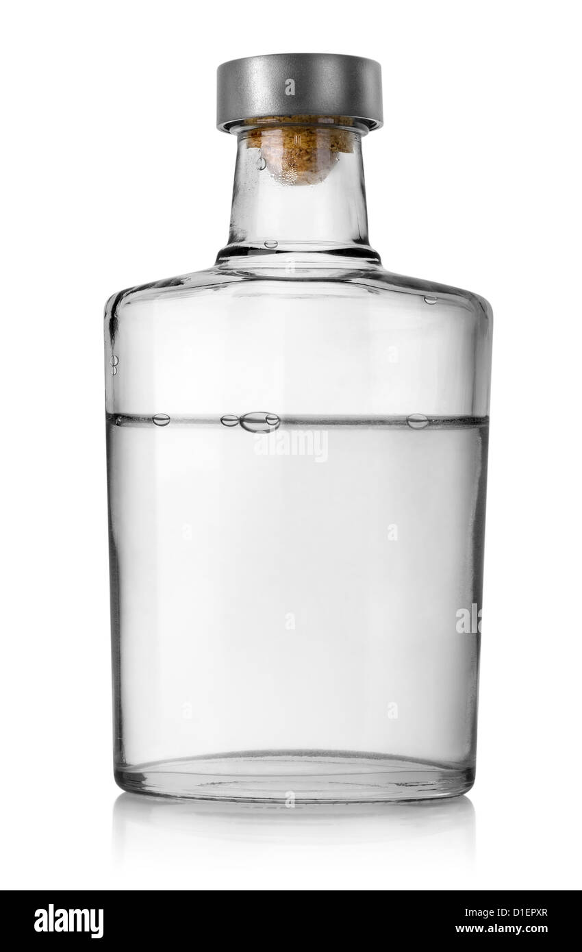 Bottle of vodka isolated on a white background. Clipping Path Stock Photo