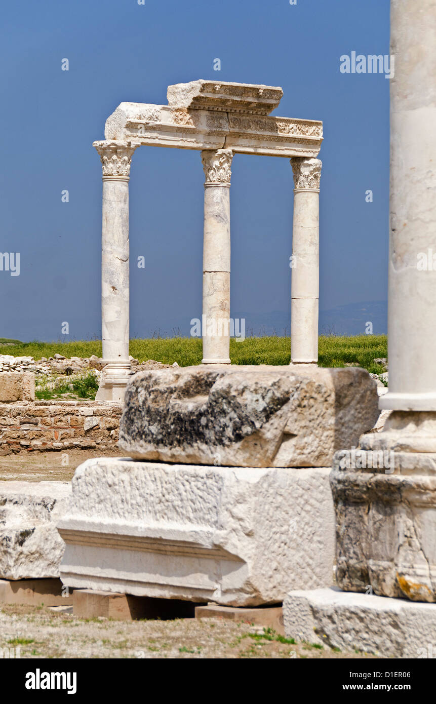 Temple ruin in Laodicea on the Lycus, Turkey Stock Photo