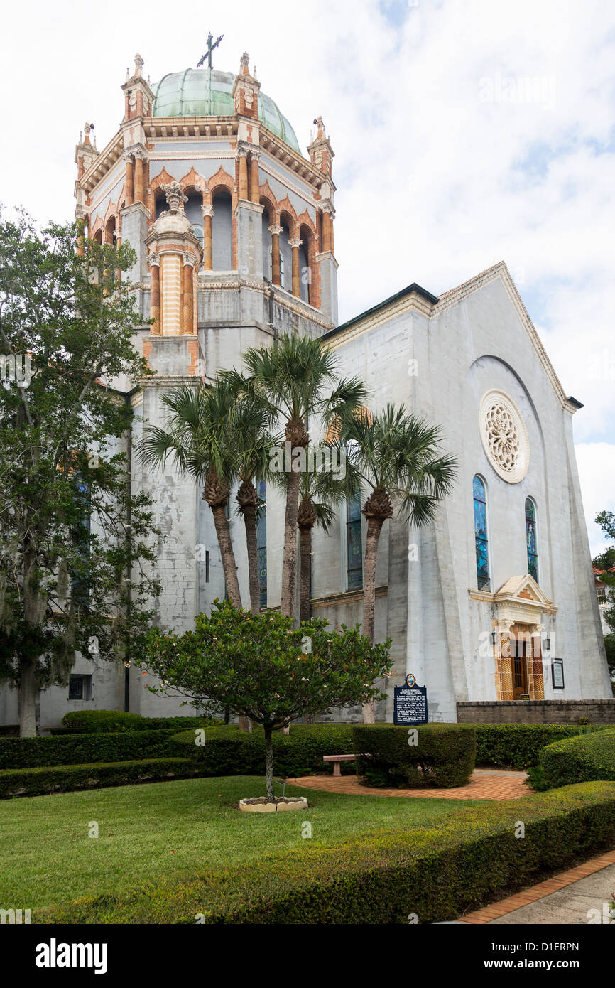 Ornate dome and tower of Memorial Presbyterian Church built Henry Flagler in St Augustine Florida Stock Photo