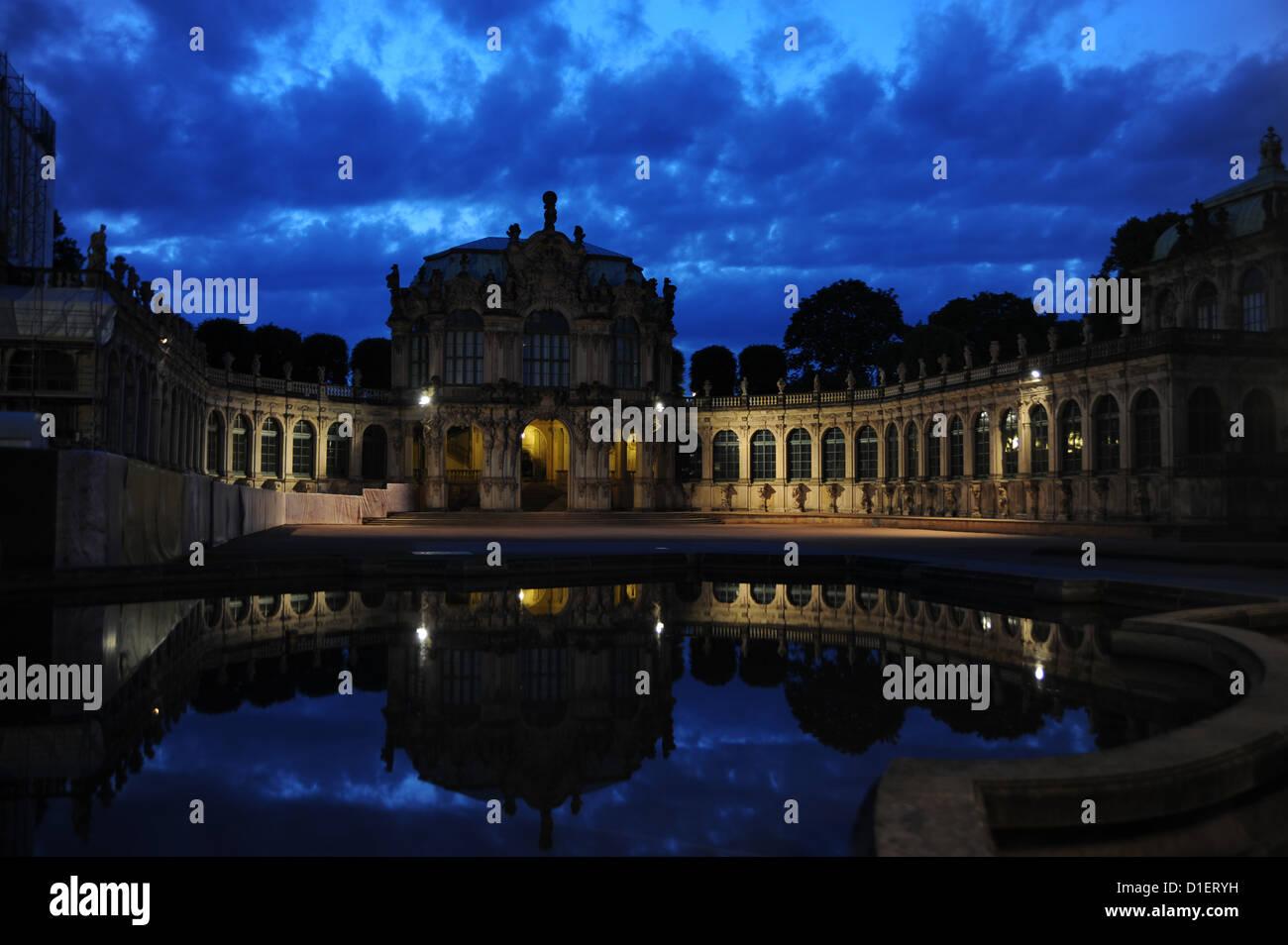 Zwinger, Dresden, Germany, by night Stock Photo