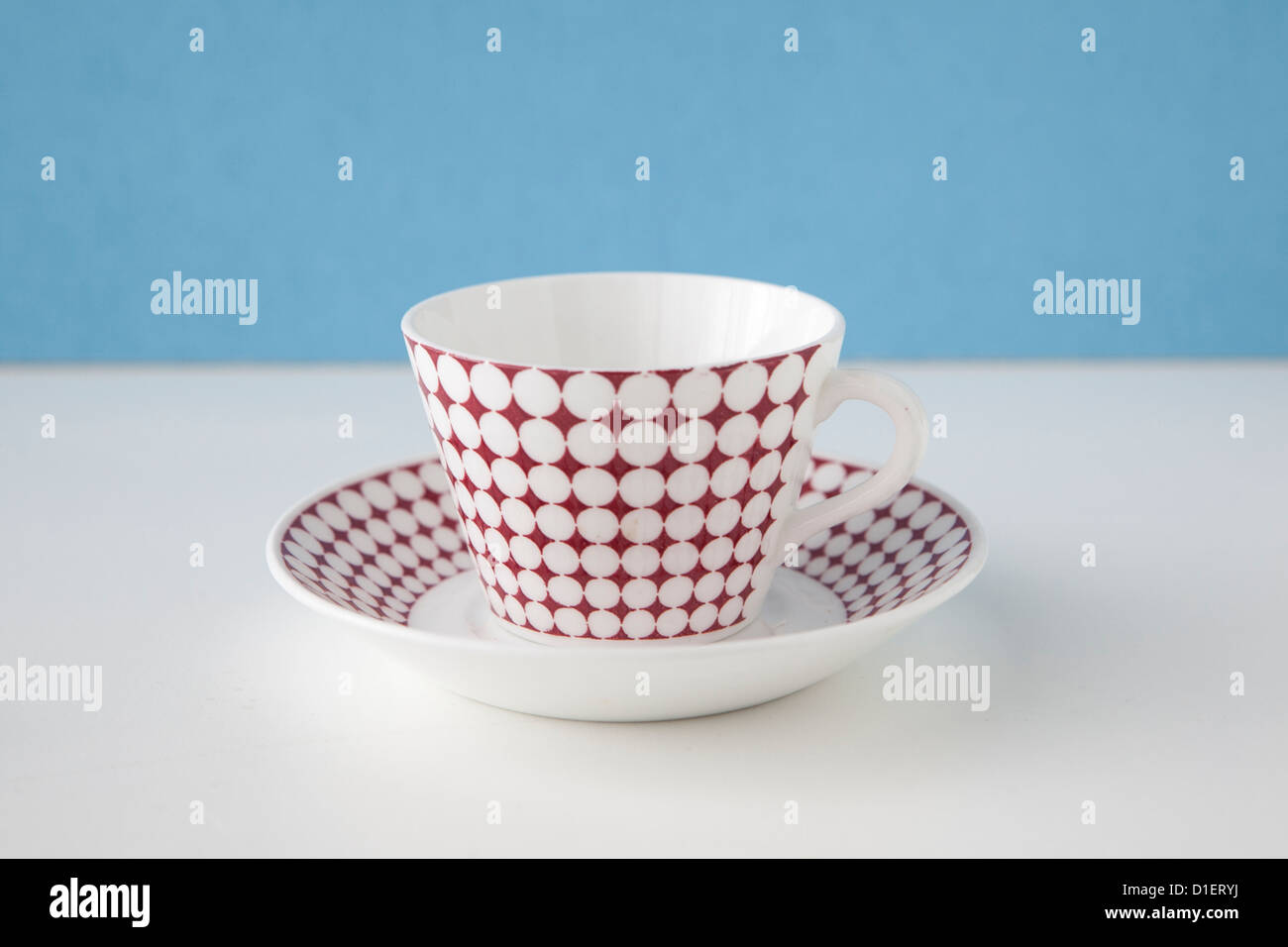 coffee or tea cup sits on table or desk Stock Photo