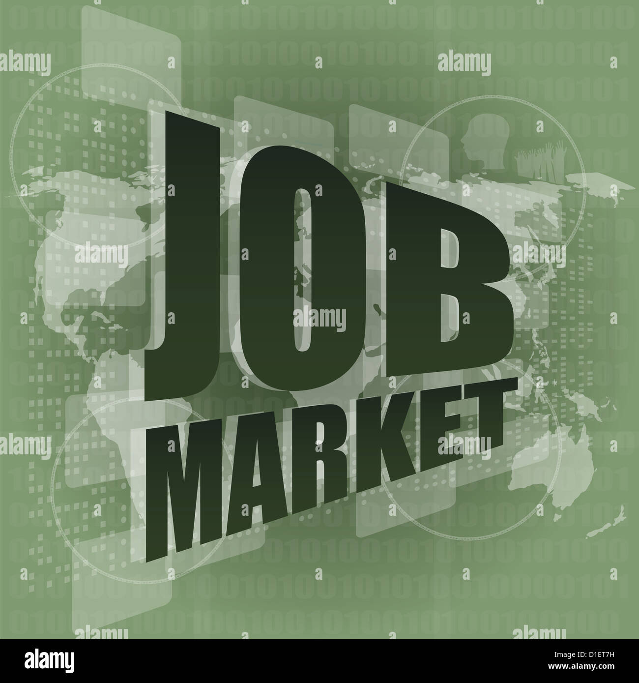 job market and global technology background with the earth map Stock Photo
