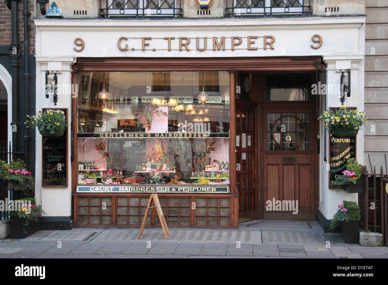 The GF Trumper, a gentleman's barbers and perfumers in Mayfair, London, UK. Stock Photo