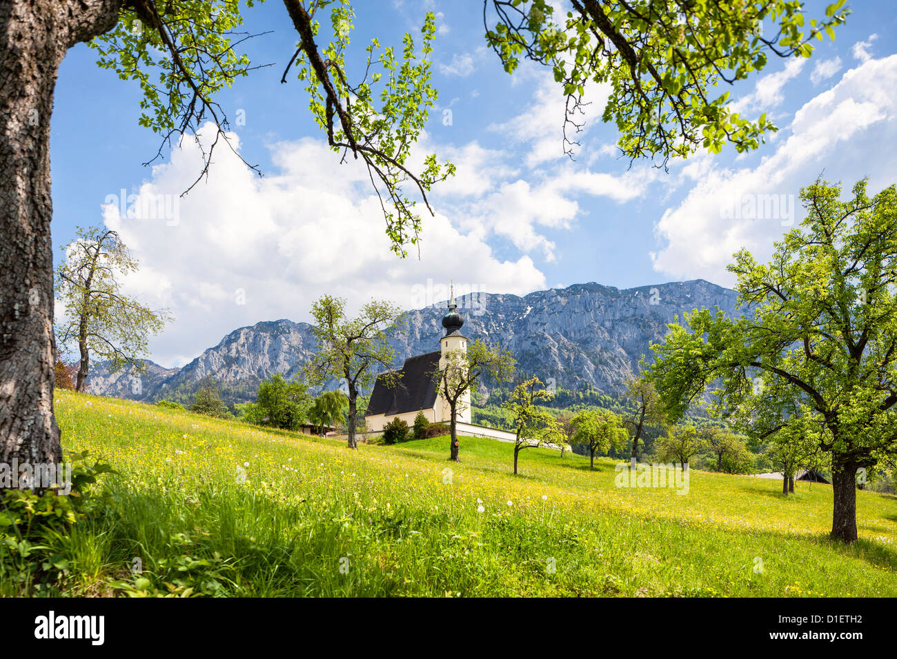 St Andrew's Church in Steinbach am Attersee, Austria Stock Photo